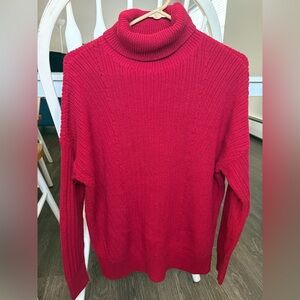 Lord & Taylor Vibrant Red Turtleneck Sweater